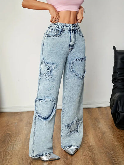 Retro Embroidered Jeans