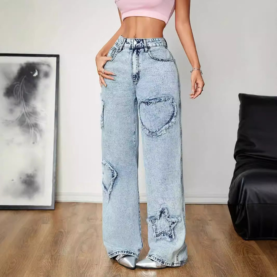 Retro Embroidered Jeans